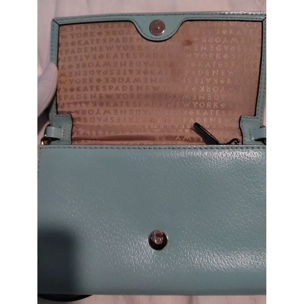 Kate Spade New York Women's Natalie Wellesley Leather Clutch Crossbody Bag Green